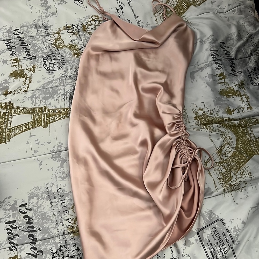 Pink satin dress